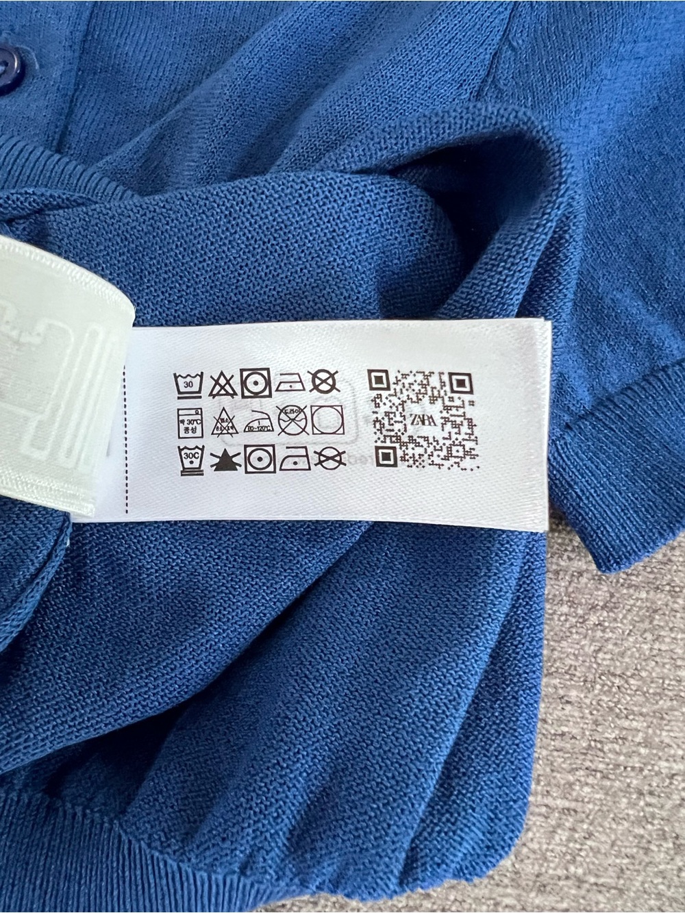 Zara Blue Lightweight Short-Sleeve Polo Knit Top - Picture 7 of 8